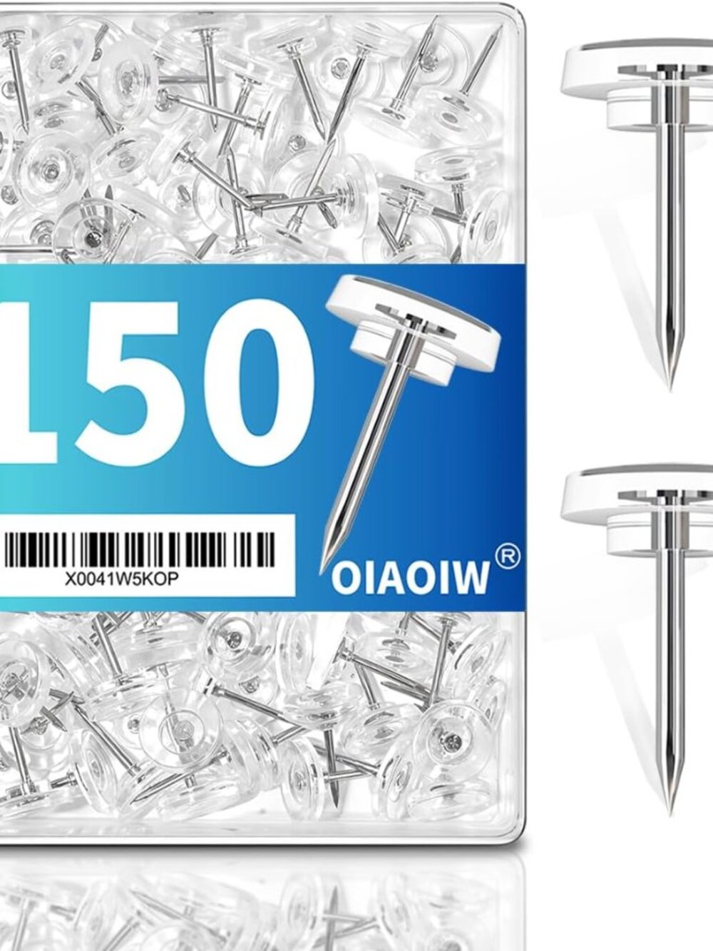 150PCS Clear Thumb Tacks for wall Push pins for wall thumbtacks for Hanging